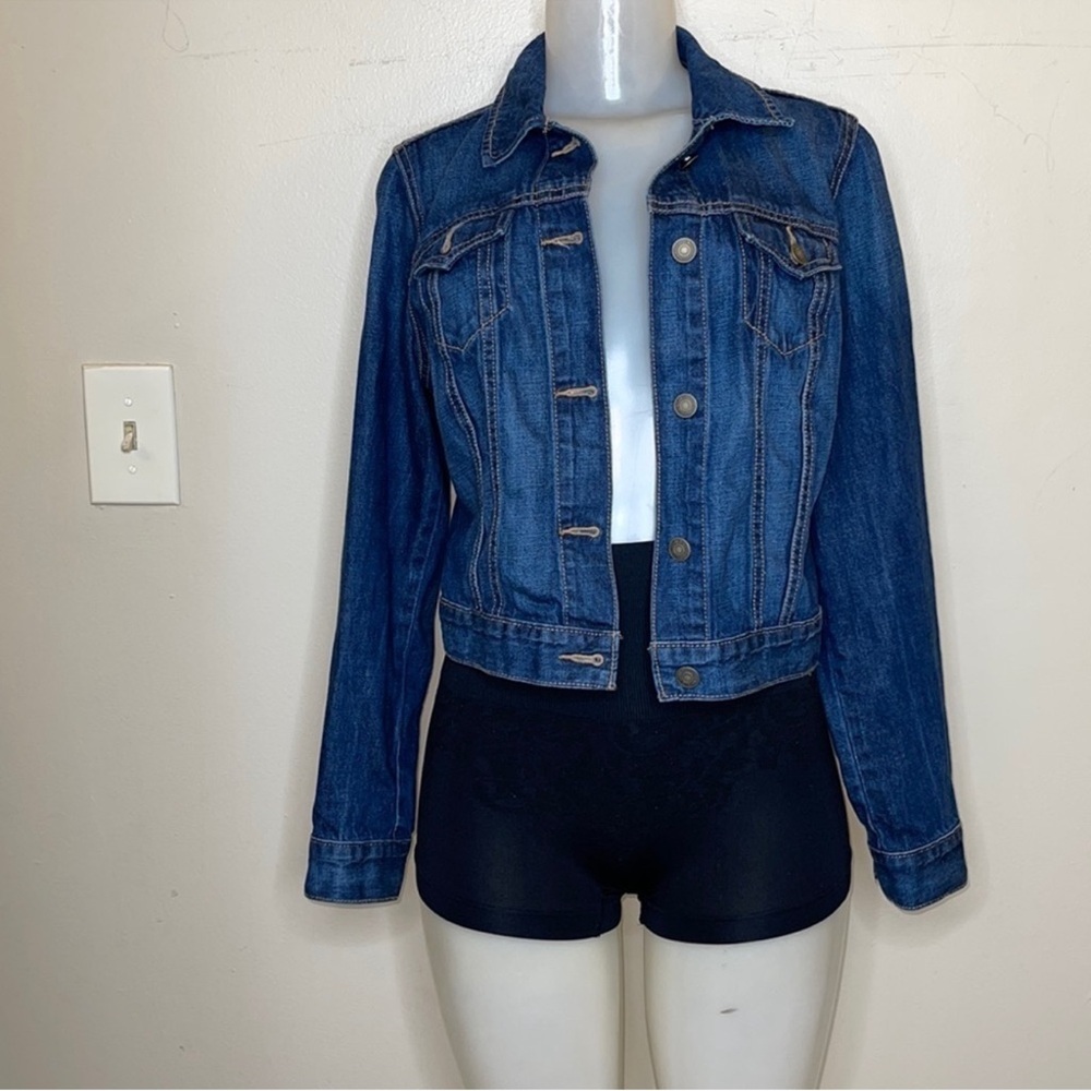 Old Navy Classic Dark Wash Denim Trucker Jacket Size S Small